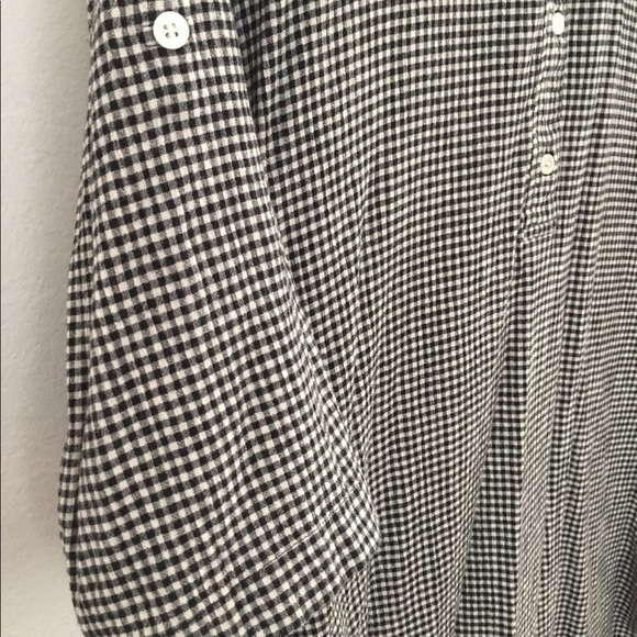 Black and White Gingham Long Tunic M Japan - Picture 2 of 7